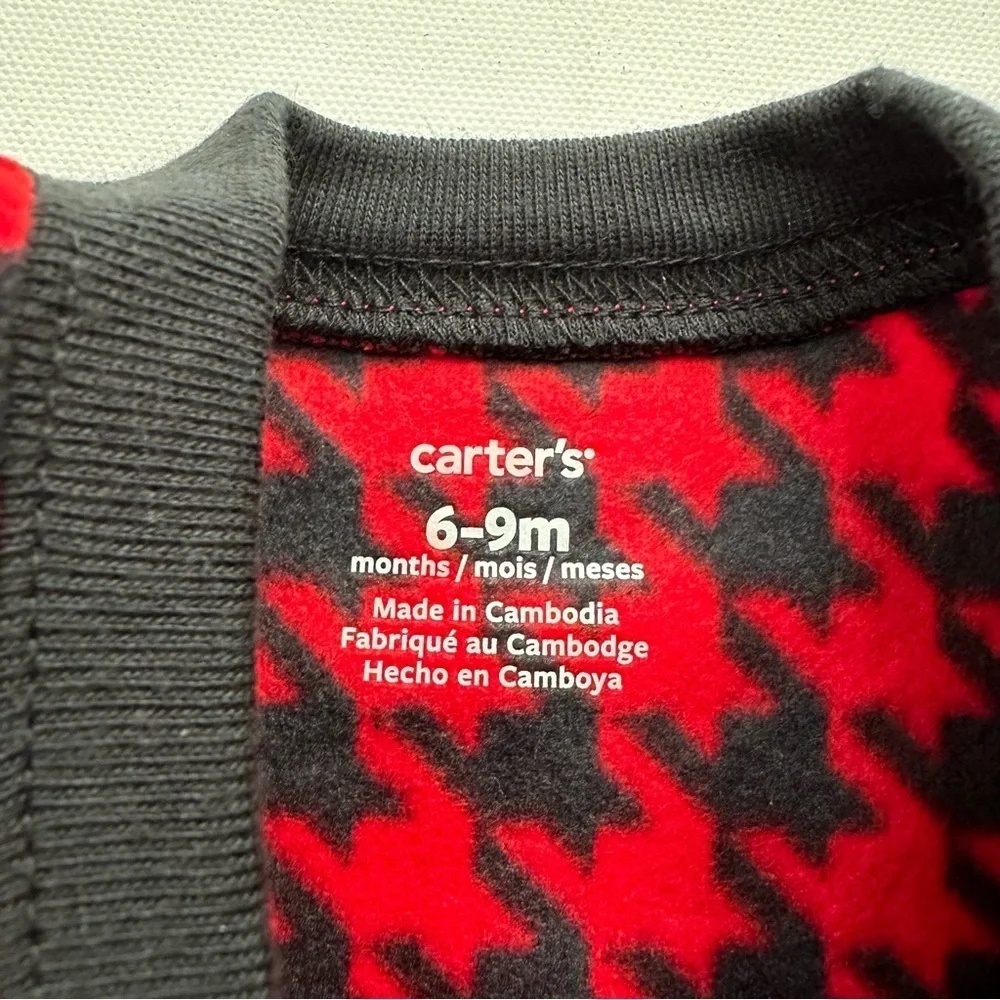 Carter's Red and Black Houndstooth Sleep Sack Size 6-9 Months